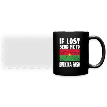 Slogan du drapeau du Burkina Faso - Mug panoramique uni - noir - Devant