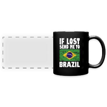 Brazil Flag Saying - Full Colour Panoramic Mug - black - Front
