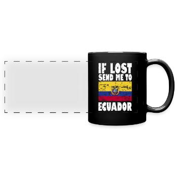 Drapeau de l’Équateur - Mug panoramique uni - noir - Devant