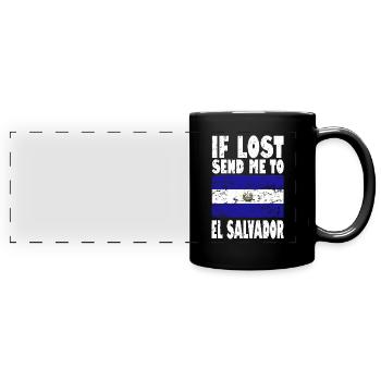 Slogan du drapeau du Salvador - Mug panoramique uni - noir - Devant