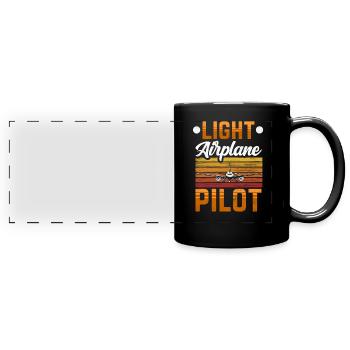 Light Aircraft Pilot Small Aircraft Private Aircraft - Full Colour Panoramic Mug - black - Front