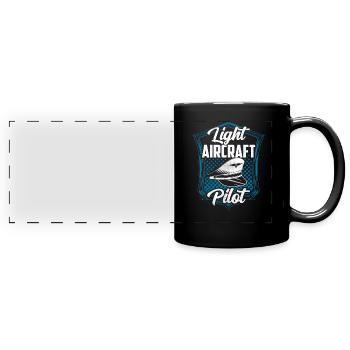 Pilot Of a Light Aircraft Small Aircraft Jet - Full Colour Panoramic Mug - black - Front