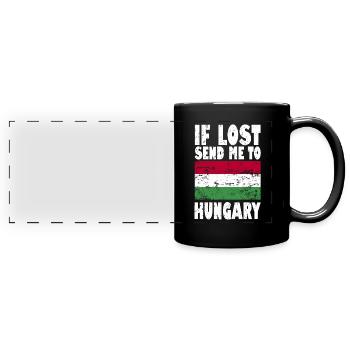 Hungary Flag Slogan - Full Colour Panoramic Mug - black - Front