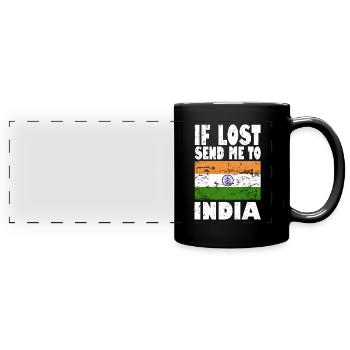 Drapeau de l’Inde - Mug panoramique uni - noir - Devant