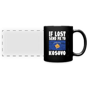 Kosovo Flag Slogan - Full Colour Panoramic Mug - black - Front