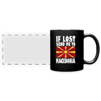 Macedonia Flag Slogan - Full Colour Panoramic Mug - black - Front