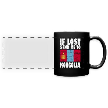 Drapeau de Mongolie - Mug panoramique uni - noir - Devant