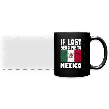 Drapeau du Mexique - Mug panoramique uni - noir - Devant