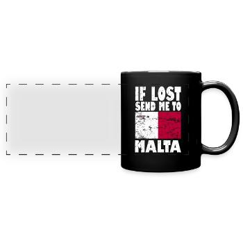 Malta Flagge Spruch - Panorama-Tasse farbig - Schwarz - Vorne