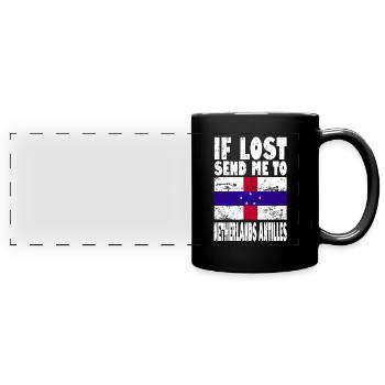Drapeau des Antilles néerlandaises - Mug panoramique uni - noir - Devant