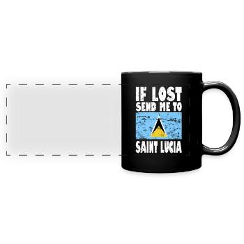 Saint Lucia Flag Saying - Full Colour Panoramic Mug - black - Front