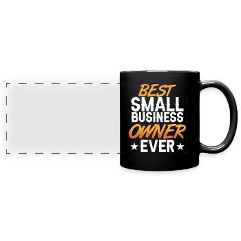 Meilleur propriétaire de petite entreprise fondateur de PDG - Mug panoramique uni - noir - Devant