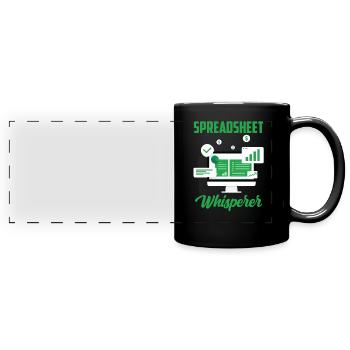 Spreadsheet Whisperer Table Accountant Work - Full Colour Panoramic Mug - black - Front