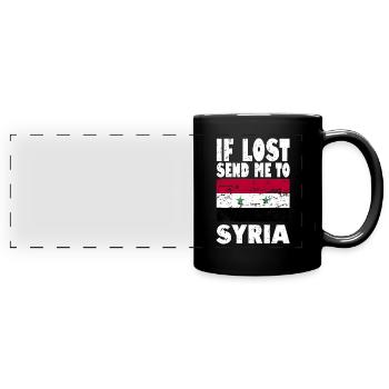 Syria Flag Slogan - Full Colour Panoramic Mug - black - Front
