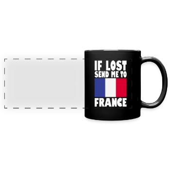 France Flag Slogan - Full Colour Panoramic Mug - black - Front