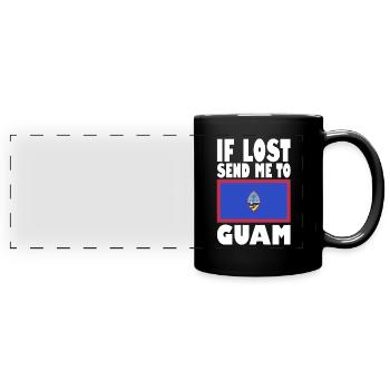 Drapeau de Guam - Mug panoramique uni - noir - Devant