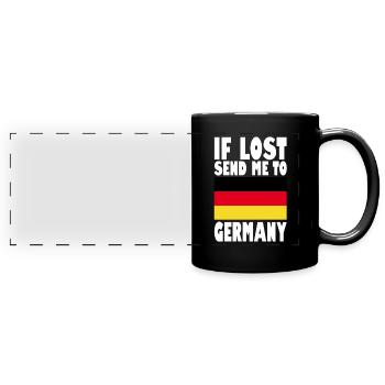 Germany Flag Slogan - Full Colour Panoramic Mug - black - Front