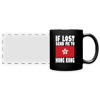 Hong Kong Flagge Spruch - Panorama-Tasse farbig - Schwarz - Vorne