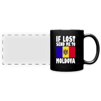 Moldova Flag Slogan - Full Colour Panoramic Mug - black - Front
