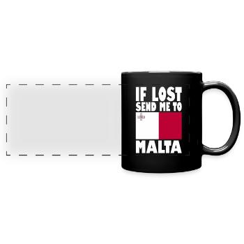 Malta Flagge Spruch - Panorama-Tasse farbig - Schwarz - Vorne
