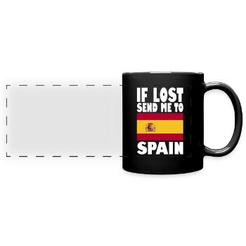 Drapeau de l’Espagne - Mug panoramique uni - noir - Devant