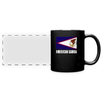 Drapeau des Samoa américaines - Mug panoramique uni - noir - Devant