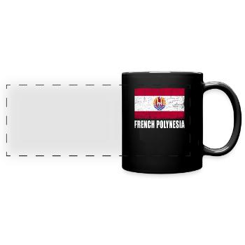 Französisch Polynesien Flagge - Panorama-Tasse farbig - Schwarz - Vorne