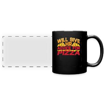 Give Your Tips for Pizza Human Resources Staff - Full Colour Panoramic Mug - black - Front