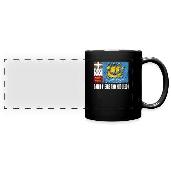 Sankt Pierre Und Miquelon Flagge - Panorama-Tasse farbig - Schwarz - Vorne