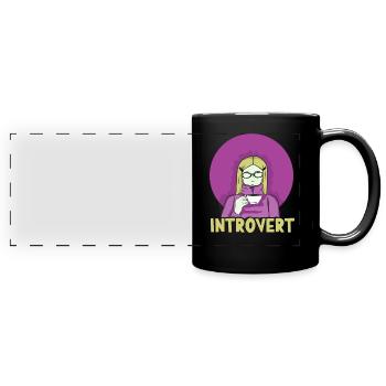 Sarcasme introverti Timide introverti - Mug panoramique uni - noir - Devant