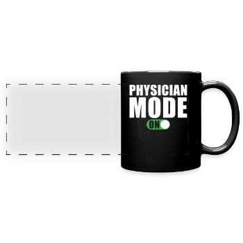 Arzt Modus An Lustig Arzt Geschenk - Panorama-Tasse farbig - Schwarz - Vorne