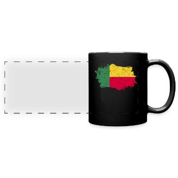 Drapeau du Bénin Grunge Drapeau du Bénin - Mug panoramique uni - noir - Devant