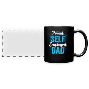 Proud Self-employed father Self-employed - Full Colour Panoramic Mug - black - Front