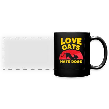 Chers Chats Haine Chiens Amoureux des Animaux De Compagnie Chat - Mug panoramique uni - noir - Devant