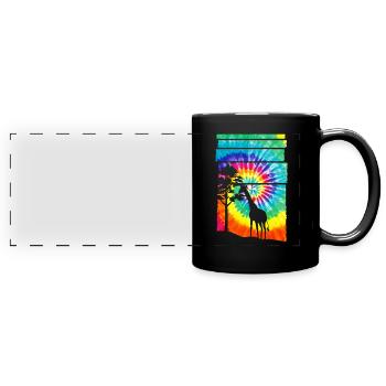 Afrique Safari Girafe - Mug panoramique uni - noir - Devant