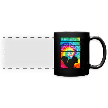 Eichhörnchen Hippie Tie Dye - Panorama-Tasse farbig - Schwarz - Vorne