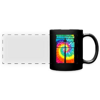 Berlin Souvenir Fernsehturm - Panorama-Tasse farbig - Schwarz - Vorne