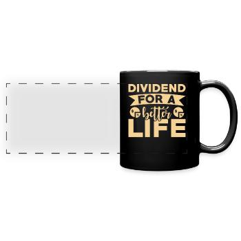 Actions d’actionnaires à dividendes - Mug panoramique uni - noir - Devant