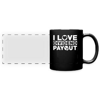 Actions d’actionnaires à dividendes - Mug panoramique uni - noir - Devant