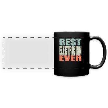 Best Elektriker ever Elektriker Geschenk - Panorama-Tasse farbig - Schwarz - Vorne