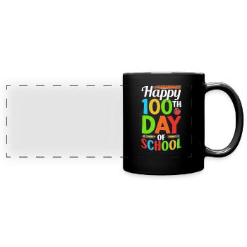 Alles Gute Zum 100 Schultag Team Süß 100 Tage - Panorama-Tasse farbig - Schwarz - Vorne