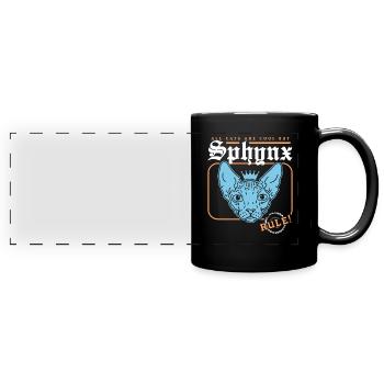 Sphynx Katze Katzenbesitzer Katzenhalter Geschenk - Panorama-Tasse farbig - Schwarz - Vorne