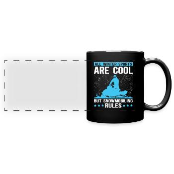 Schneemobil Snowmobile Schneemobilfahrer Geschenk - Panorama-Tasse farbig - Schwarz - Vorne