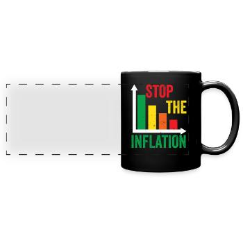 L’inflation arrête la stagflation de l’impression monétaire - Mug panoramique uni - noir - Devant