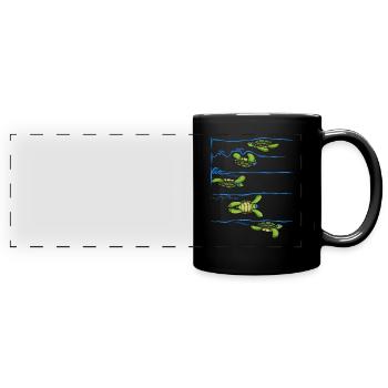 Schwimmer drehen Turtle Swim - Panorama-Tasse farbig - Schwarz - Vorne