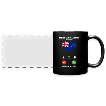 La Nouvelle-Zélande appelle New Zealand Heart Souvenir - Mug panoramique uni - noir - Devant