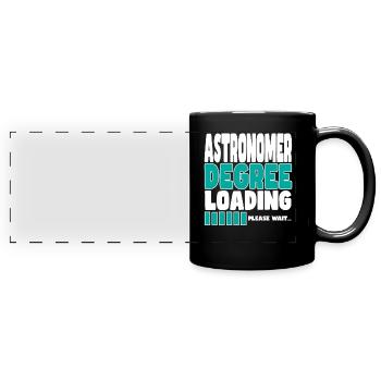 Astronom lädt Ausbildung - Panorama-Tasse farbig - Schwarz - Vorne