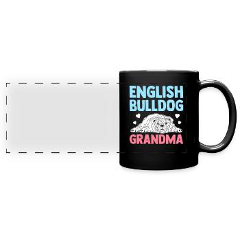 Deutsch Bulldog Grandma Dog Owner Cadeau - Mug panoramique uni - noir - Devant