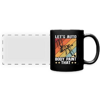 Fahrzeuglackierer Lackierer Airbrush Geschenk - Panorama-Tasse farbig - Schwarz - Vorne
