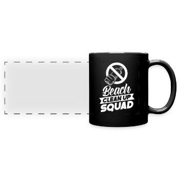 Beach Clean Up Squad Beach Cleaning Beach - Full Colour Panoramic Mug - black - Front